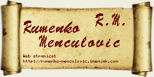 Rumenko Menčulović vizit kartica